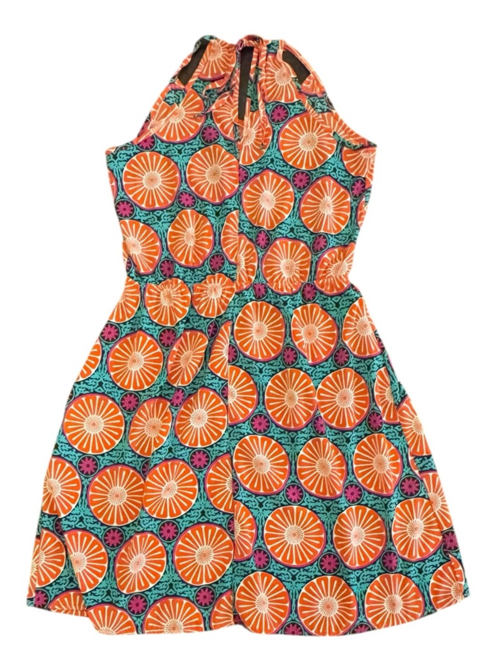 Charming Charlie Citrus Print Halter Dress Size Small - Picture 2 of 5